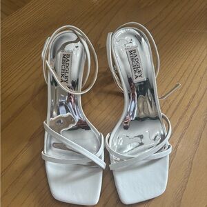 Badgley Mischka White Strappy Heels
